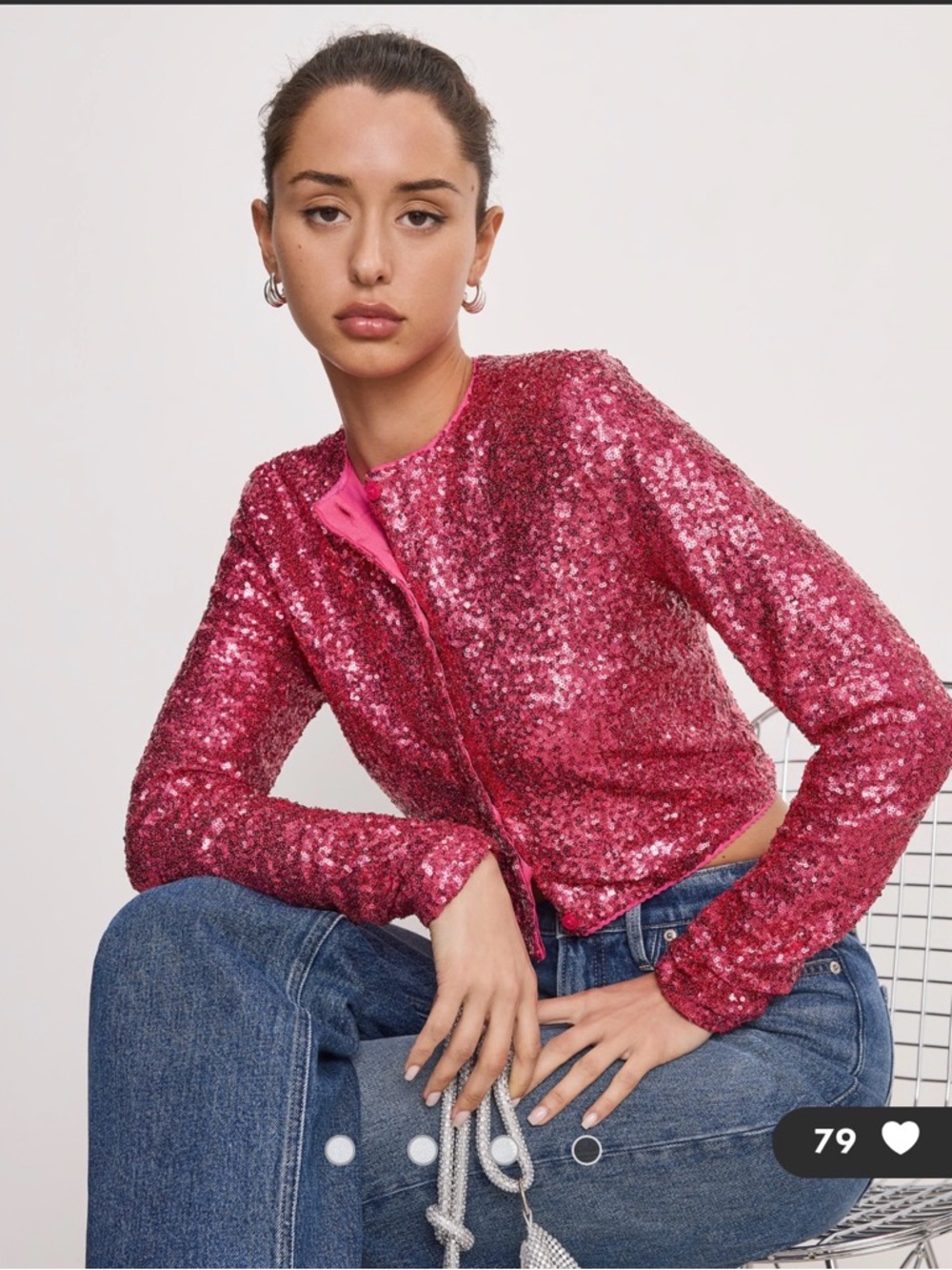 Good American Sequin Embellished Cardigan, NWT ($179)!